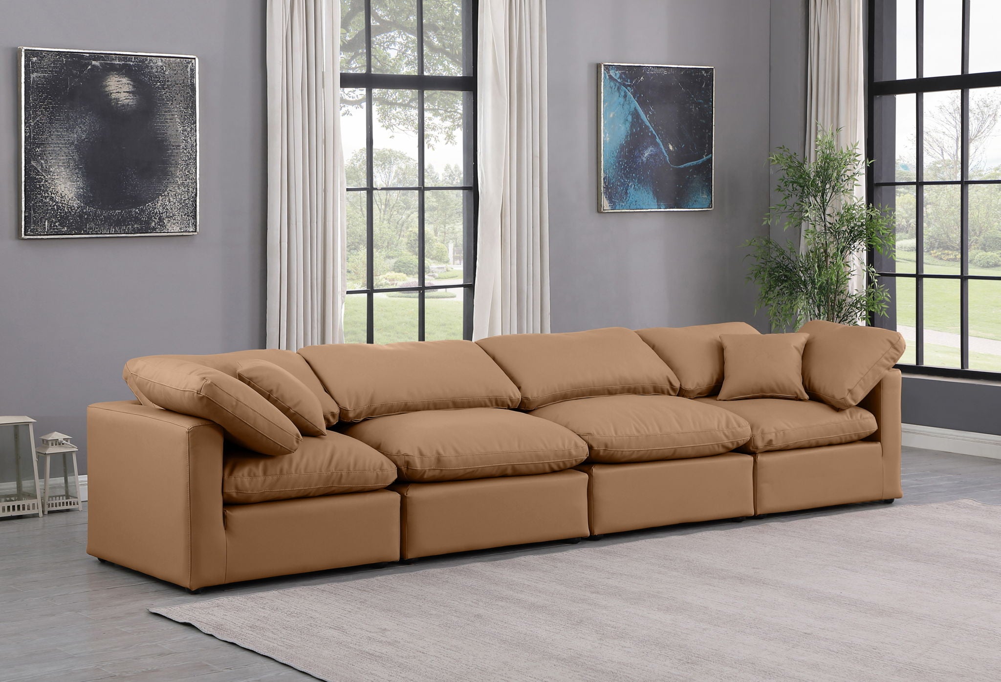 Indulge - Faux Leather 4 Seat Modular Sofa - Urban Living Furniture (Los Angeles, CA)