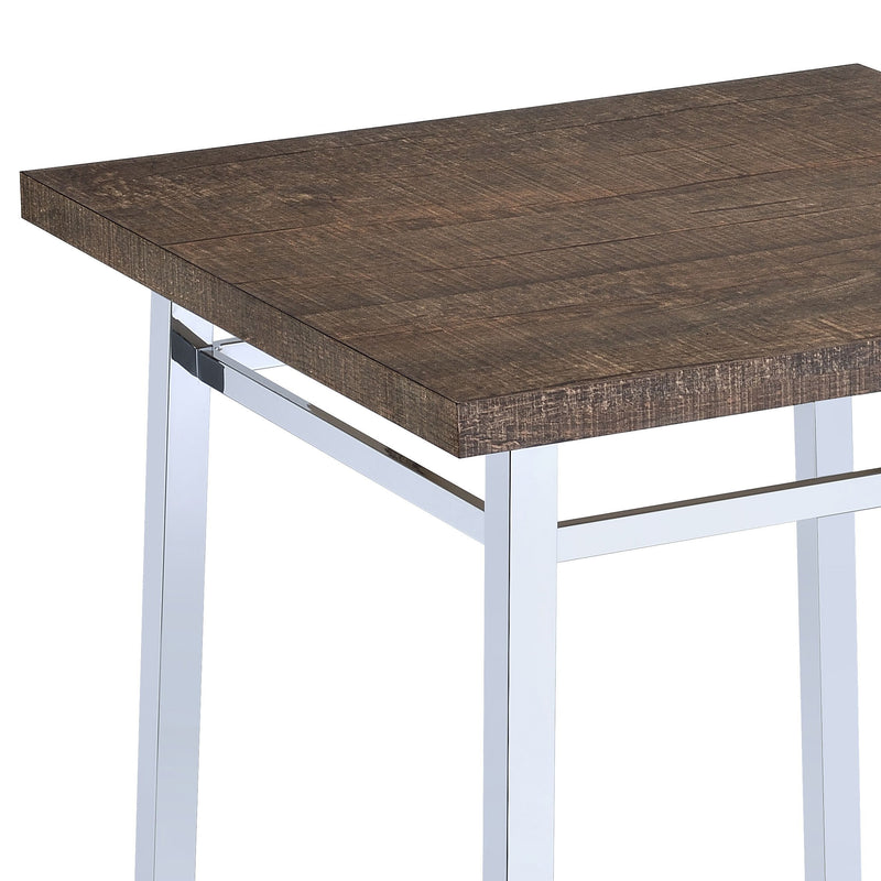 Nadia - Chrome Bar Table - Oak / White - Urban Living Furniture (Los Angeles, CA)