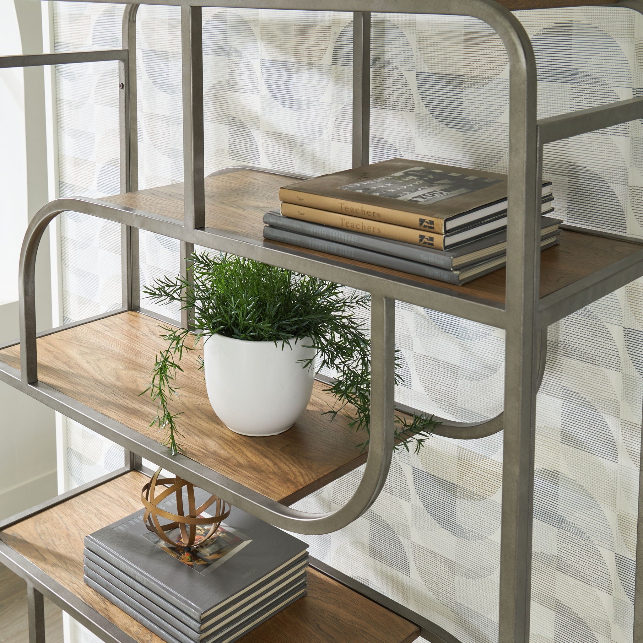 Jaddon - Brown / Antique Silver - Bookcase - Urban Living Furniture (Los Angeles, CA)