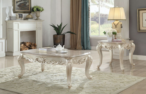 Gorsedd - Coffee Table - Marble & Antique White - Urban Living Furniture (Los Angeles, CA)