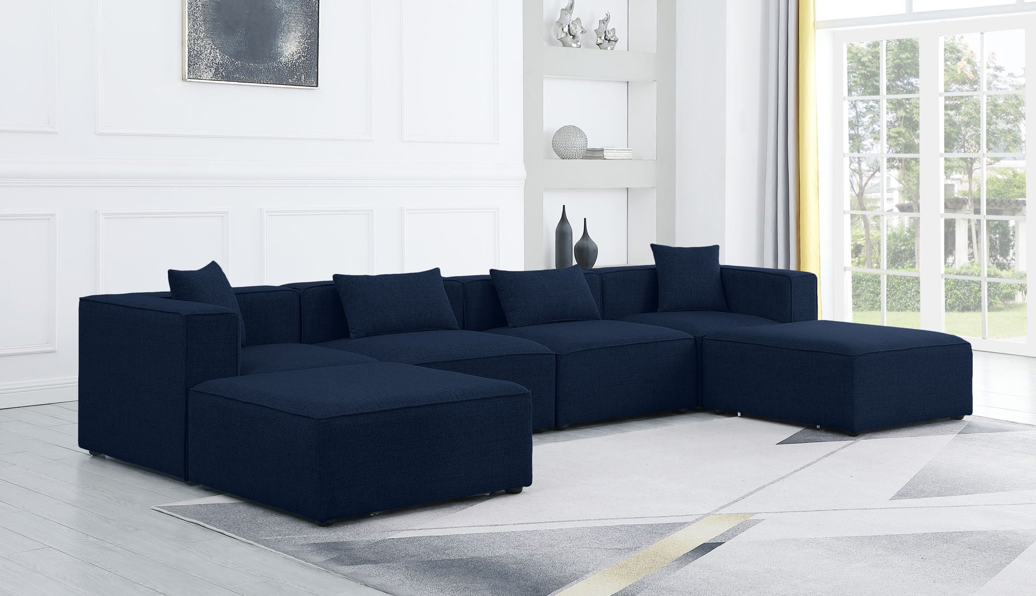 Cube - Linen 6 Piece Modular Double Chaise Sectional - Urban Living Furniture (Los Angeles, CA)