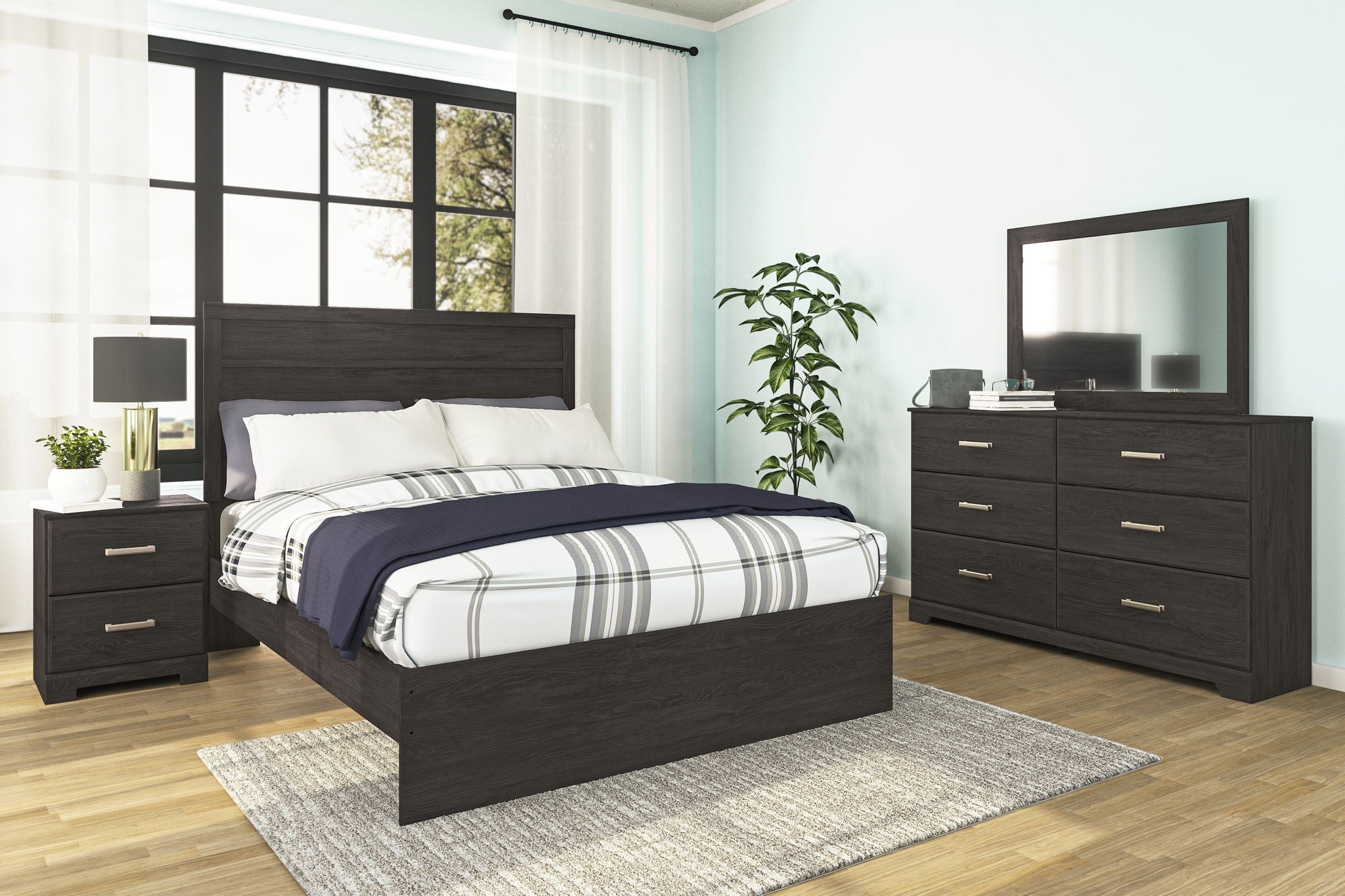 Belachime - Charcoal - Two Drawer Night Stand - Urban Living Furniture (Los Angeles, CA)