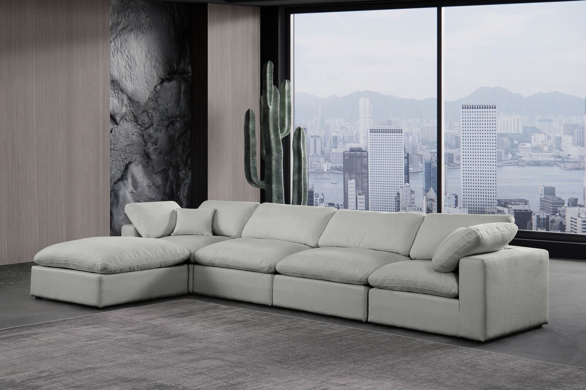 Comfy - 5 Piece Linen Modular Sectional With Chaise - Urban Living Furniture (Los Angeles, CA)