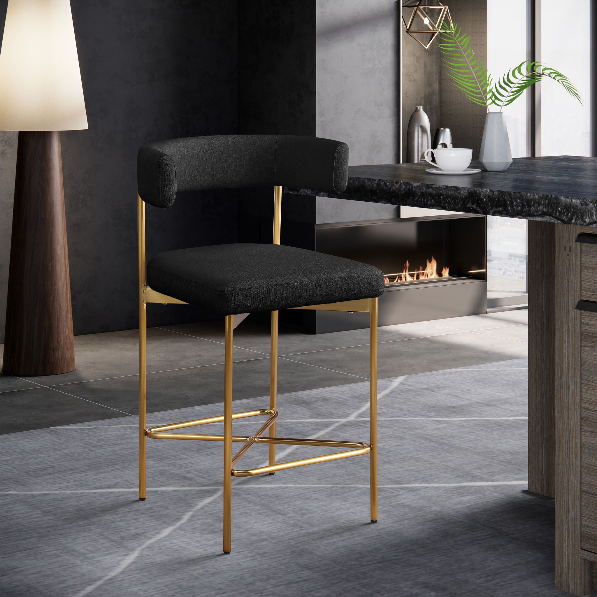 Rivage - Durable Stool With Gold Frame (Set of 2) - Urban Living Furniture (Los Angeles, CA)