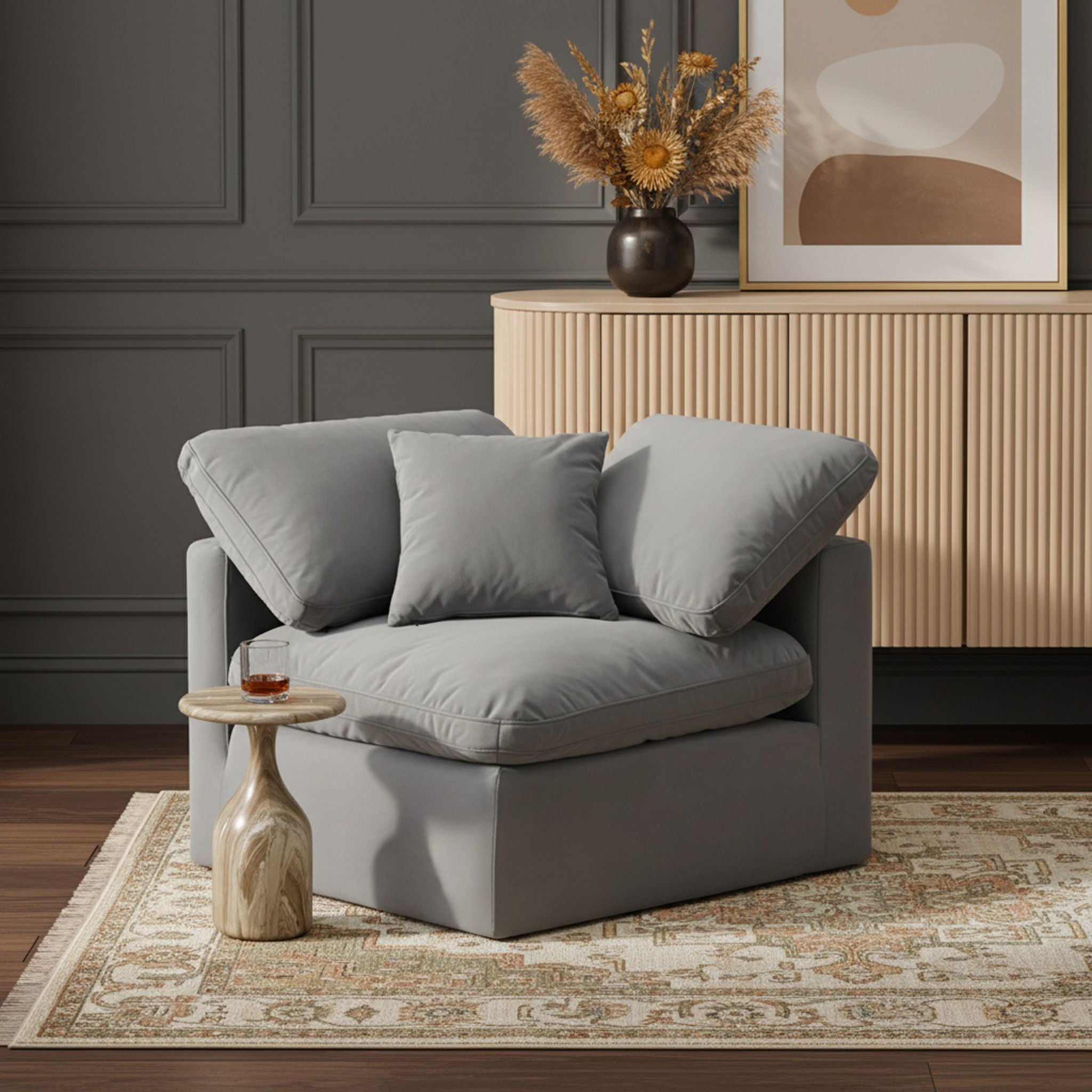 Indulge - Velvet Corner Chair - Urban Living Furniture (Los Angeles, CA)