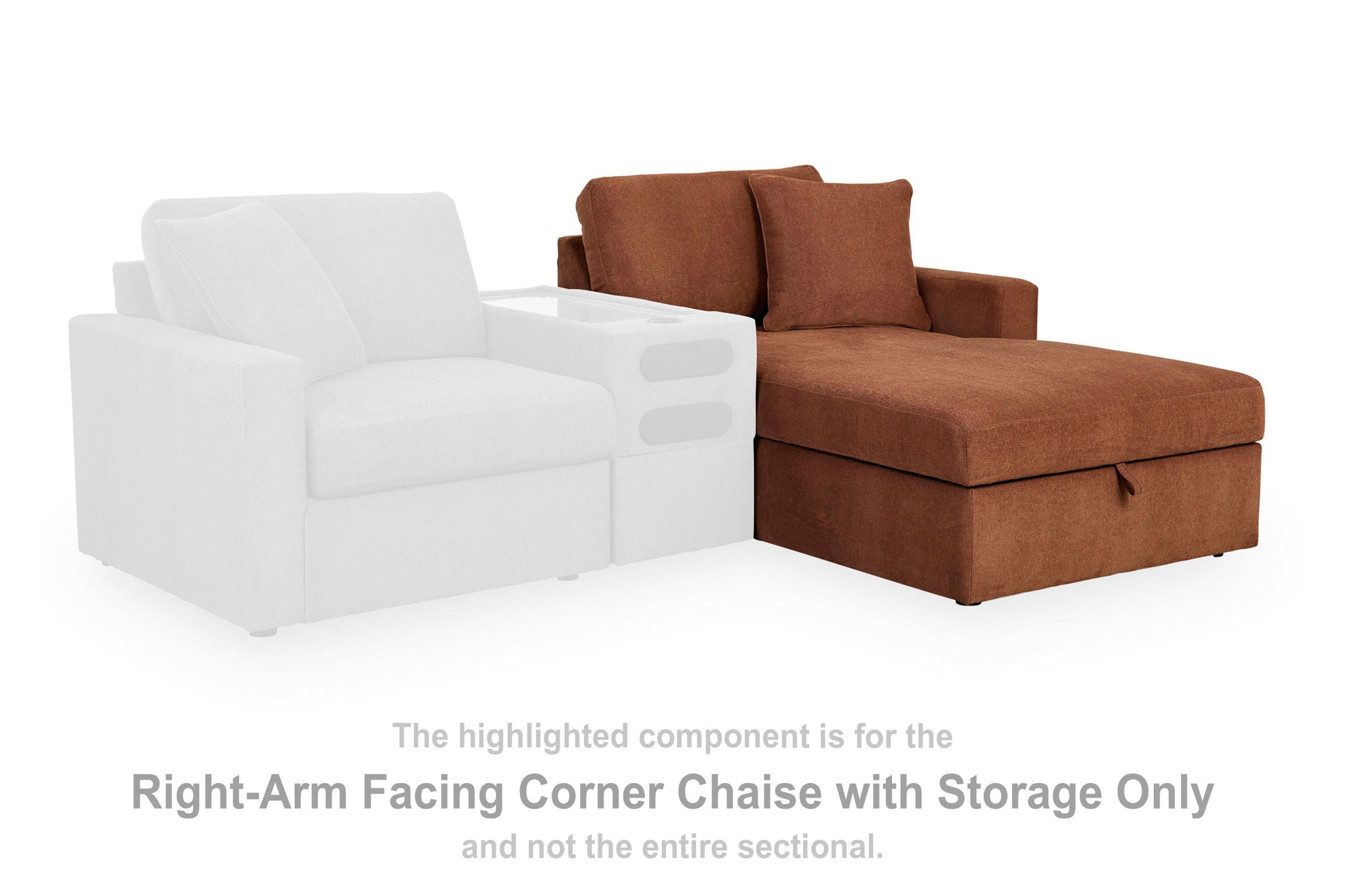 Modmax - RAF Corner Chaise With Storage - Spice - Urban Living Furniture (Los Angeles, CA)
