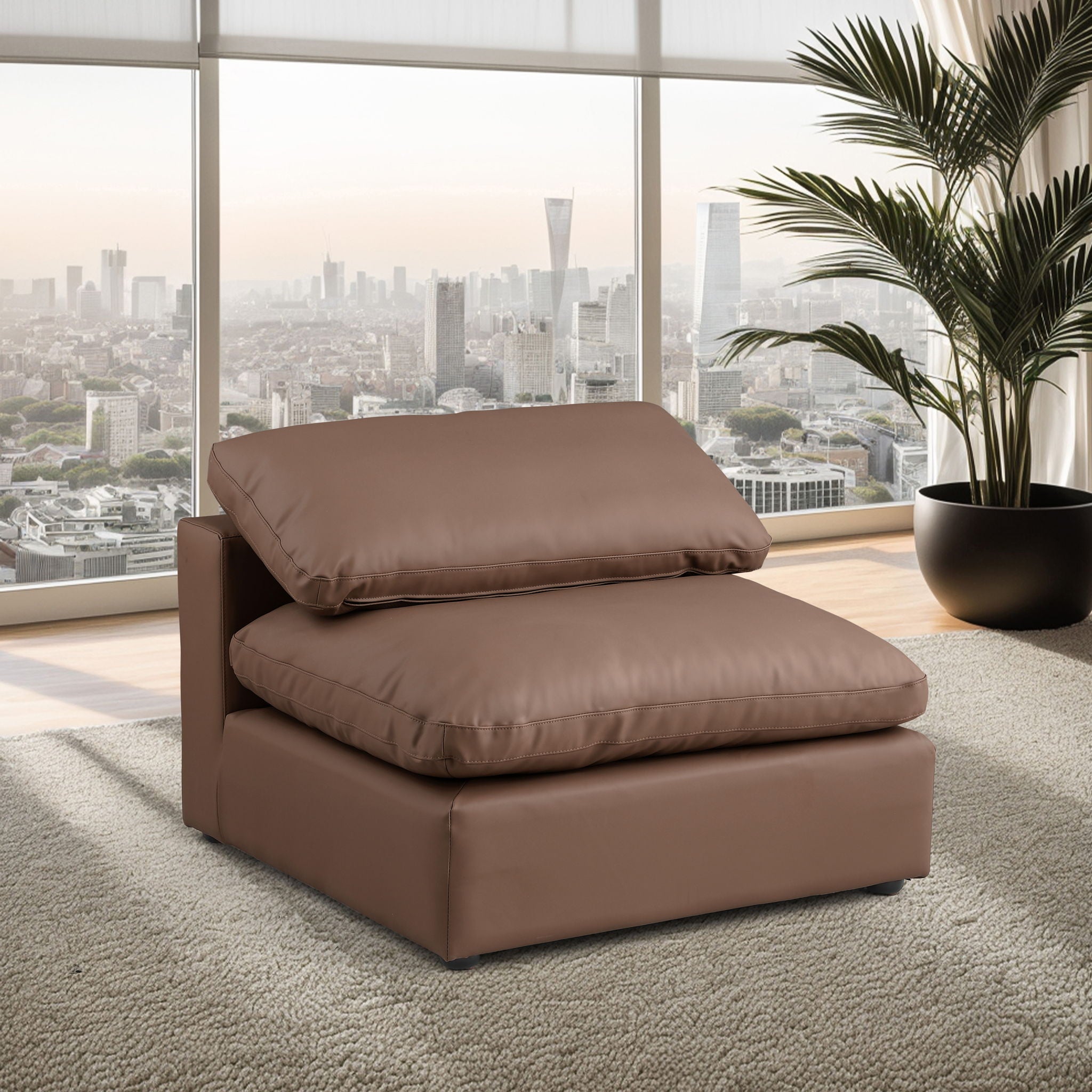 Comfy - Faux Leather Armless Chair - Urban Living Furniture (Los Angeles, CA)