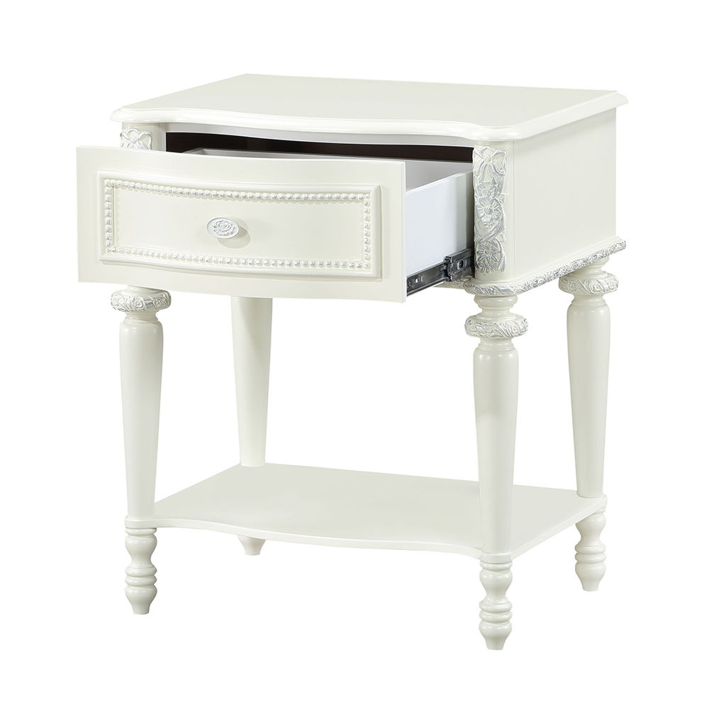 Dorothy - Nightstand With 1 Drawer - Ivory - Urban Living Furniture (Los Angeles, CA)