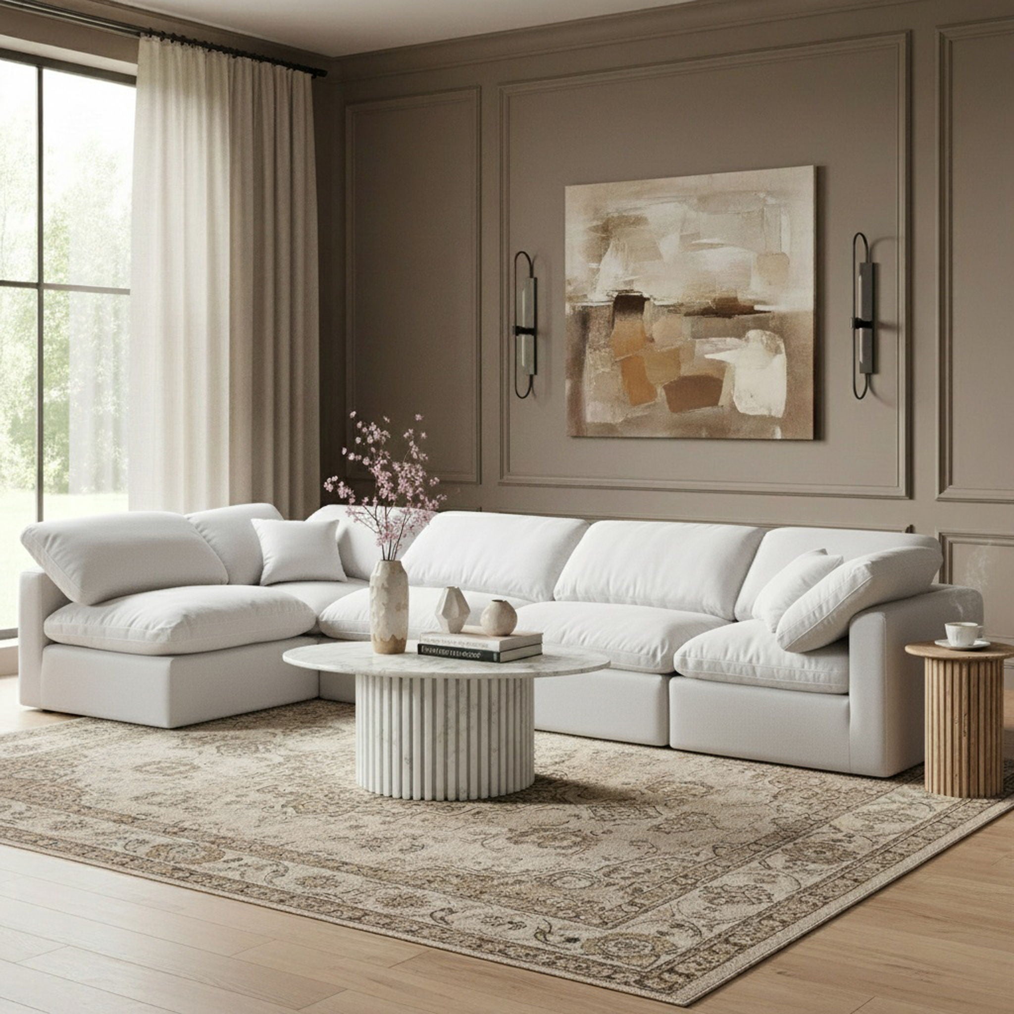Indulge - Linen 5 Piece Modular Sectional - White - Urban Living Furniture (Los Angeles, CA)