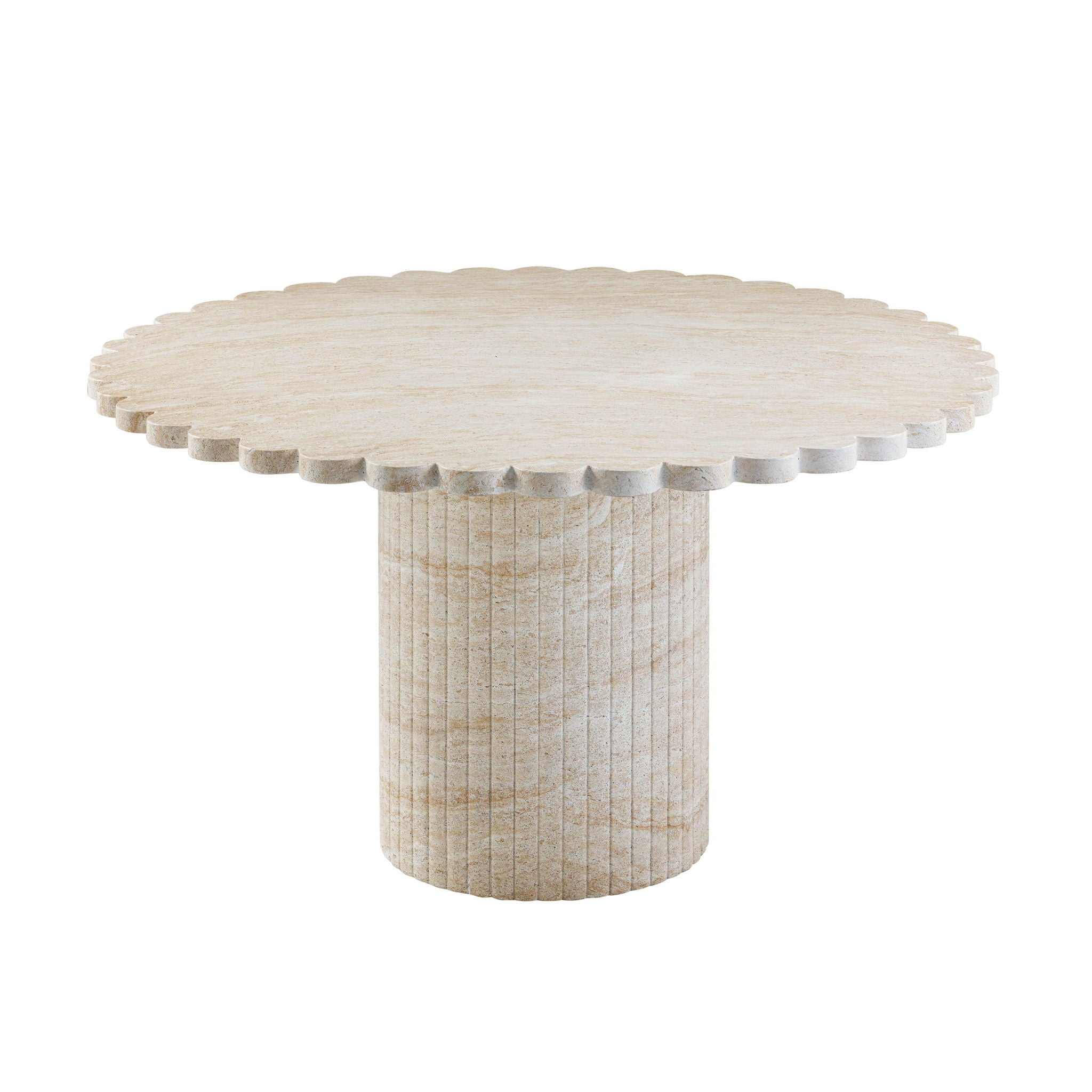 Blossom - Indoor / Outdoor Round Dining Table - Washed Travertine - Urban Living Furniture (Los Angeles, CA)