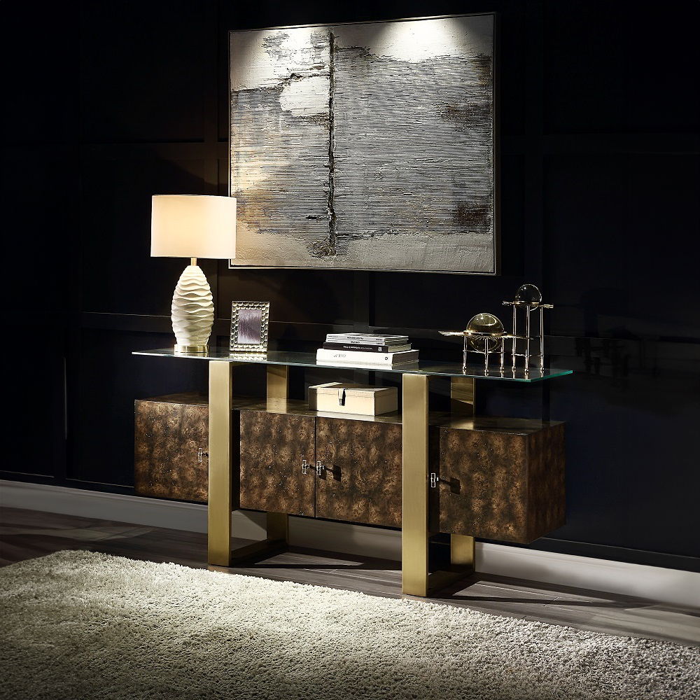 Mabyn - Console Cabinet - Brass & Antique Brown - Urban Living Furniture (Los Angeles, CA)