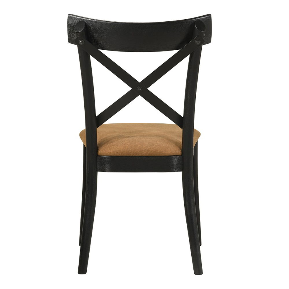 Hillary - Side Chair (Set of 2) - Brown Leather Aire, Walnut & Black - Urban Living Furniture (Los Angeles, CA)