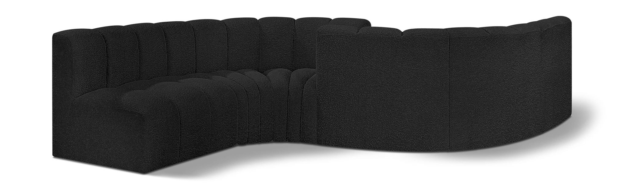 Arc - Boucle Fabric 6 Piece Modular Sofa - Black - Urban Living Furniture (Los Angeles, CA)