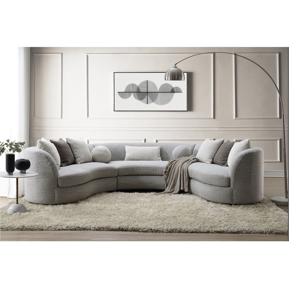 Ivria - Sectional Sofa With 9 Pillows - Gray Boucle - Urban Living Furniture (Los Angeles, CA)