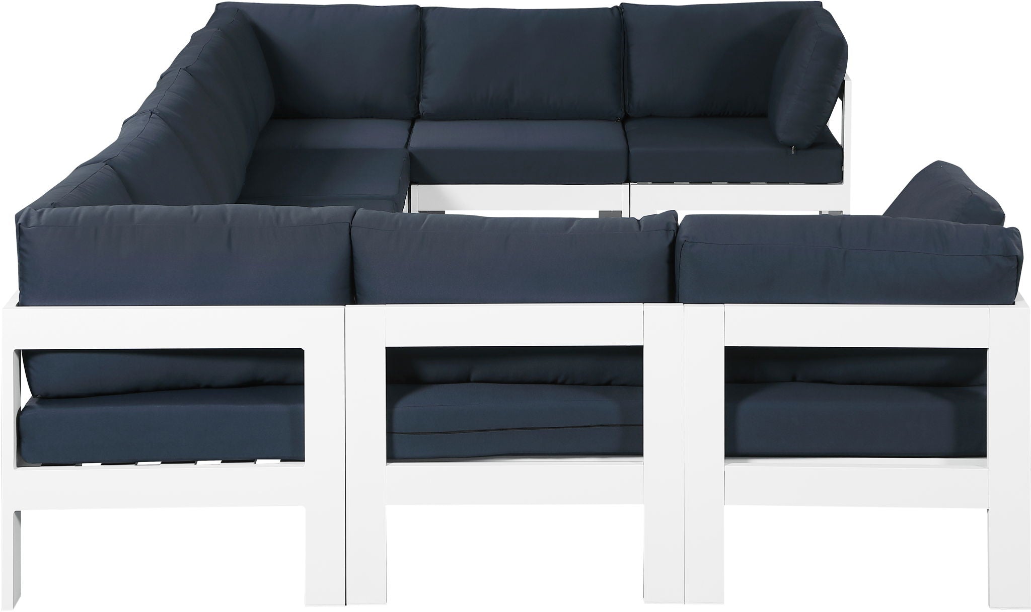 Nizuc - Outdoor Patio 9 Piece Modular Sectional With White Frame - Urban Living Furniture (Los Angeles, CA)