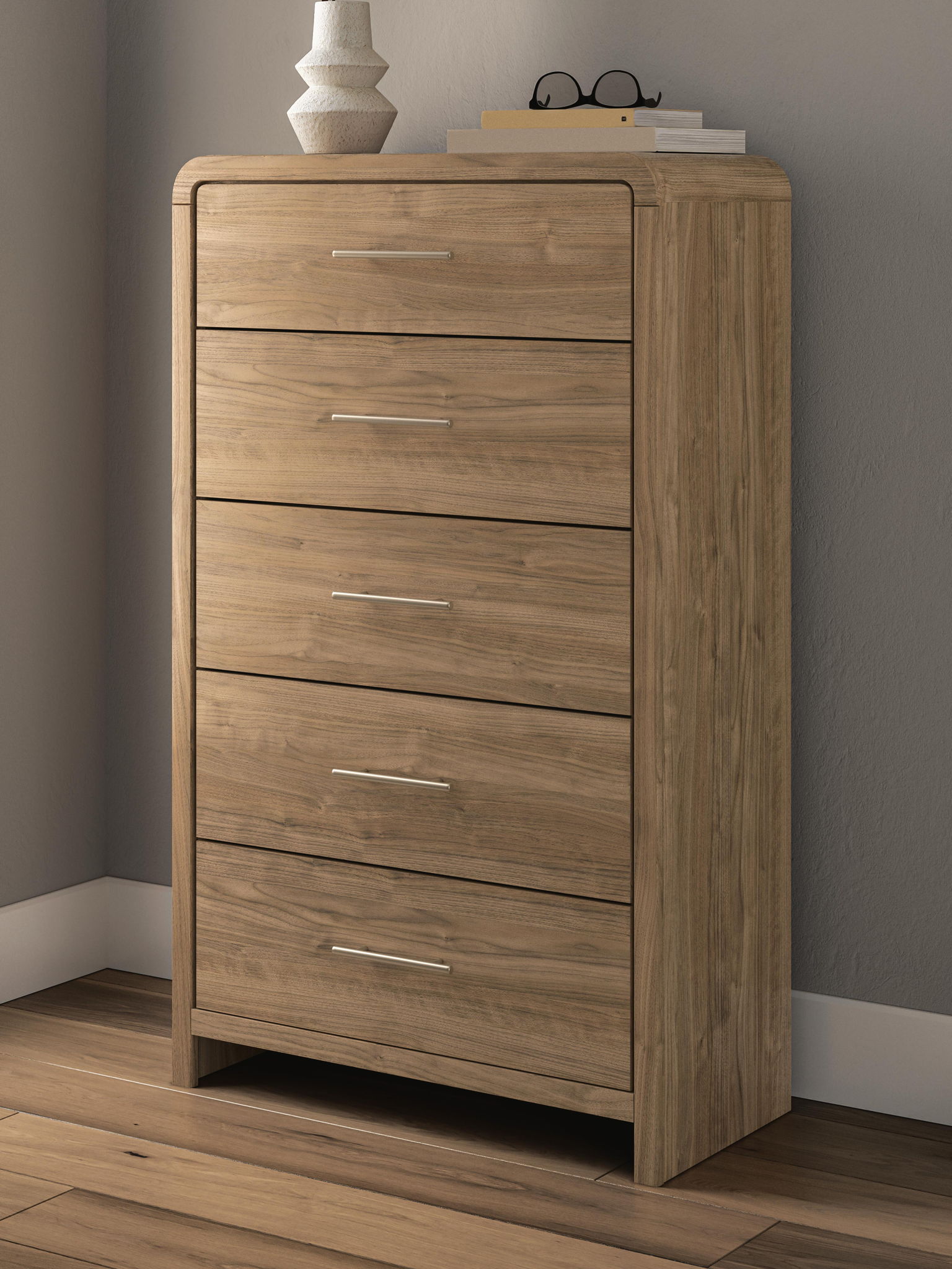Gramburg - Five Drawer Chest - Warm Natural Brown - Urban Living Furniture (Los Angeles, CA)
