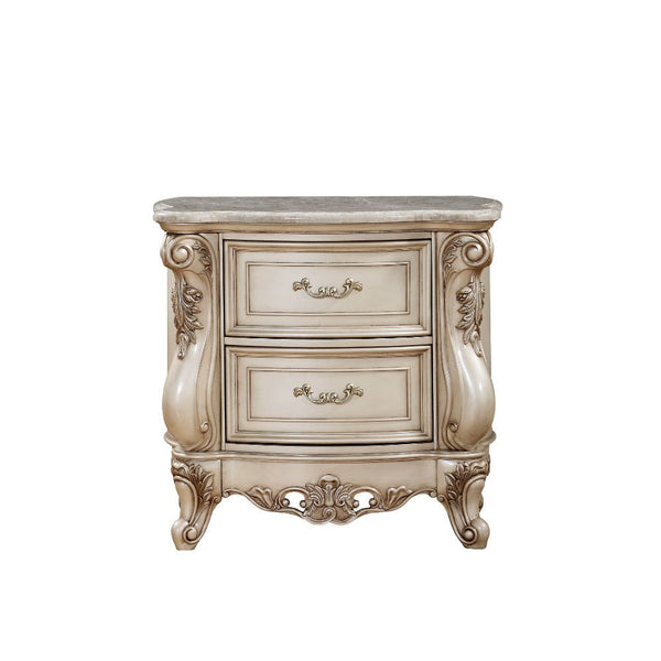 Gorsedd - Nightstand - Marble & Antique White - Urban Living Furniture (Los Angeles, CA)