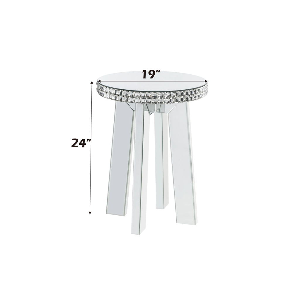 Lotus - End Table - Mirrored & Faux Ice Cube Crystals - Urban Living Furniture (Los Angeles, CA)