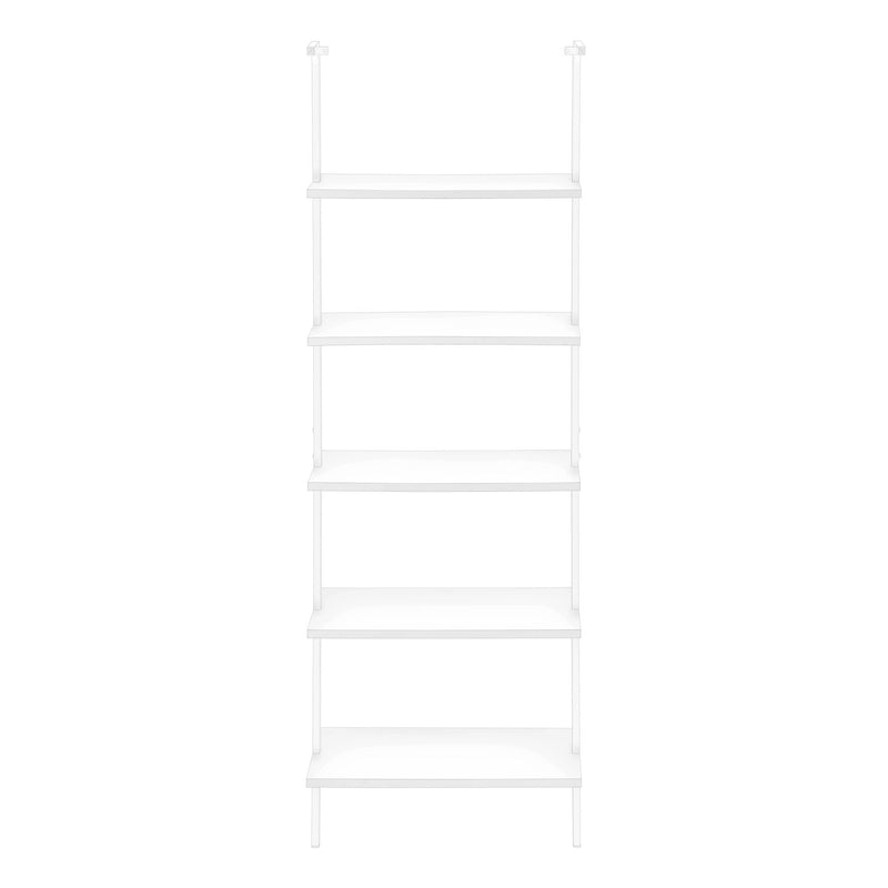 Etagere Bookcase Ladder 5 Tier For Office - White