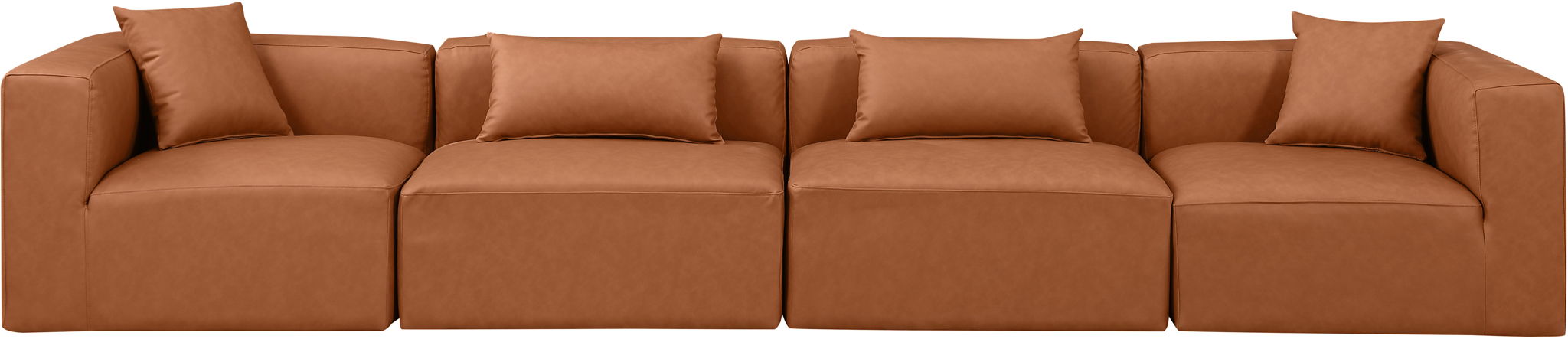 Cube - Modular 4 Piece Sofa - Cognac - Urban Living Furniture (Los Angeles, CA)
