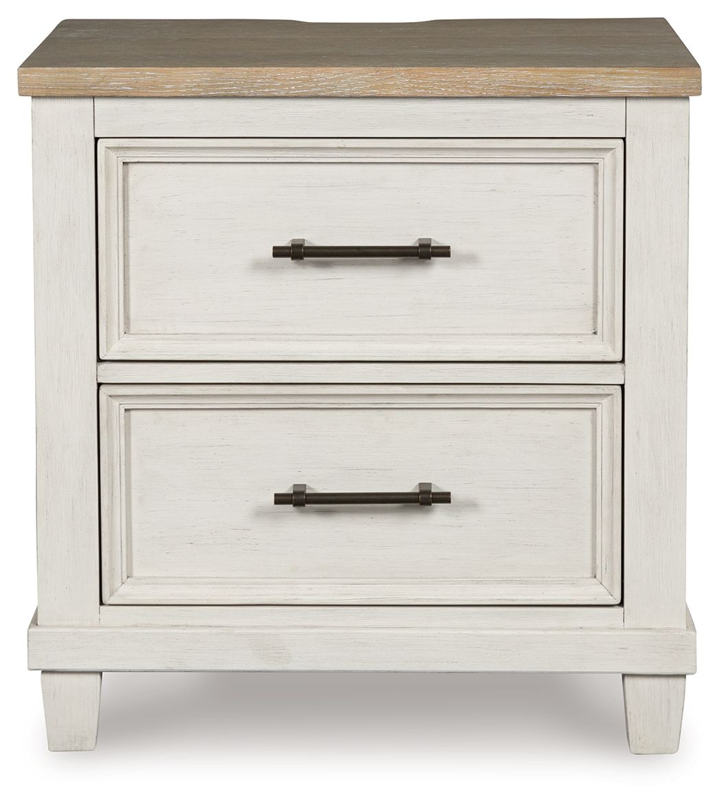 Shaybrock - Antique White / Brown - Two Drawer Night Stand - Urban Living Furniture (Los Angeles, CA)
