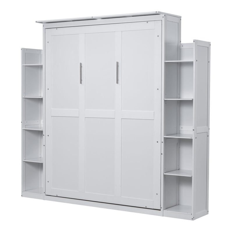 Wall Murphy Bed With Shelves And LED Lights