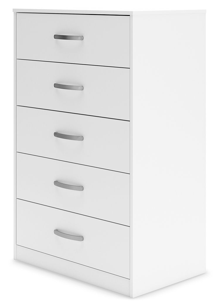 Flannia - White - Five Drawer Chest - 46" Height - Urban Living Furniture (Los Angeles, CA)