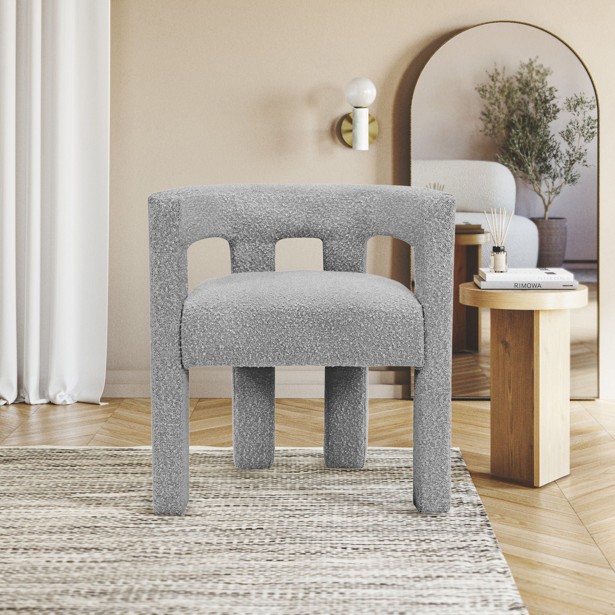 Athena - Boucle Fabric Dining Chair - Urban Living Furniture (Los Angeles, CA)