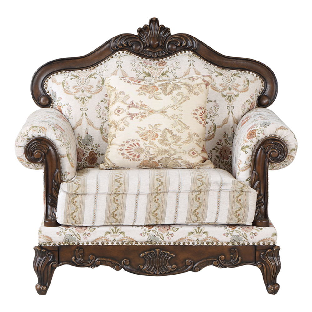 Nayla - Chair With Pillow - Pattern Fabric & Cherry - Urban Living Furniture (Los Angeles, CA)