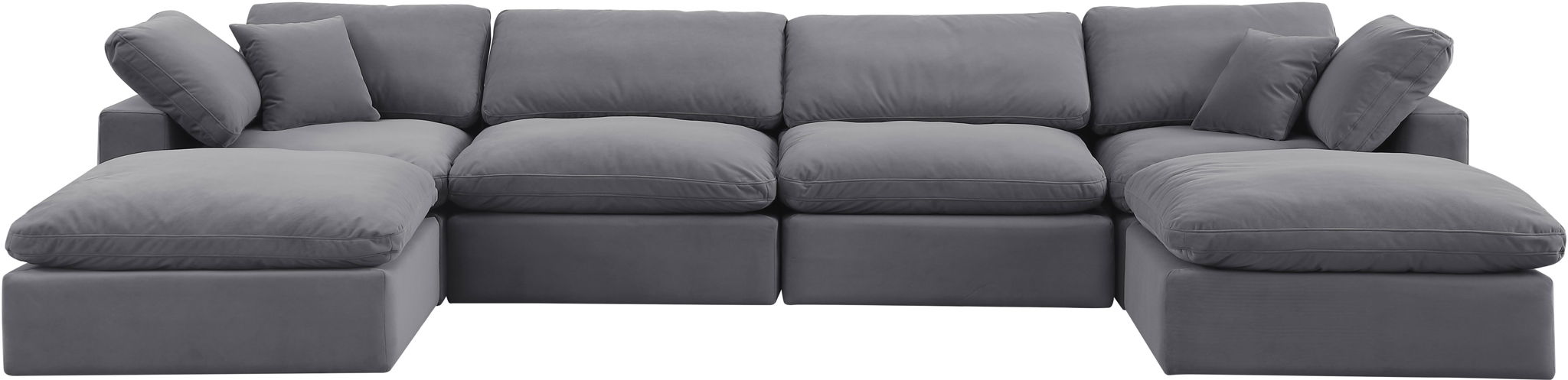 Comfy - 6 Piece Velvet Modular Double Chaise Sectional - Urban Living Furniture (Los Angeles, CA)