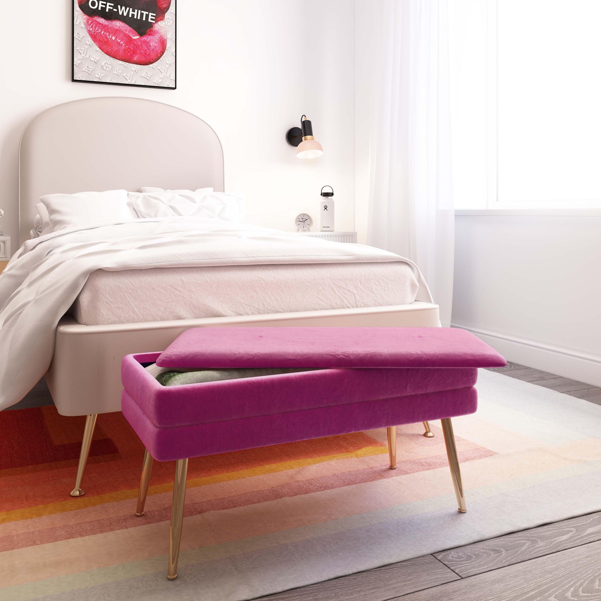Ziva - Velvet Storage Bench - Urban Living Furniture (Los Angeles, CA)