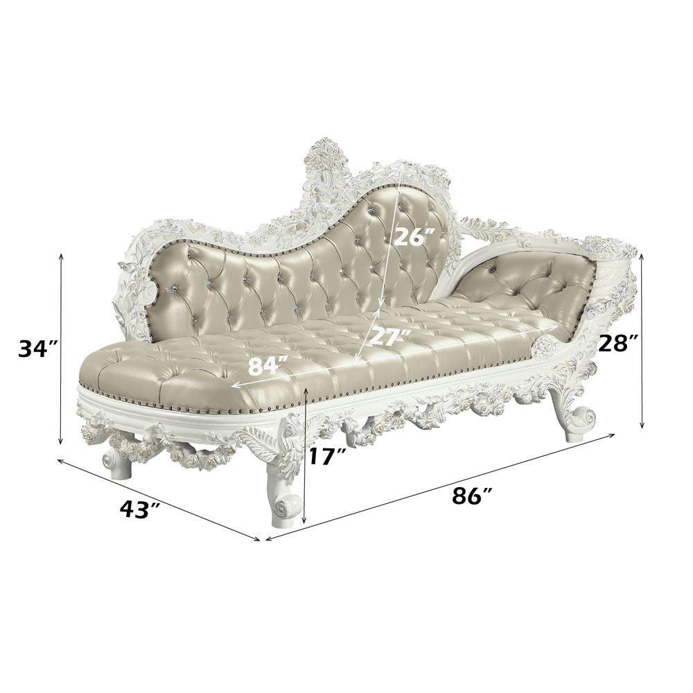 Vanaheim - Bench - Beige Synthetic Leather & Antique White - Urban Living Furniture (Los Angeles, CA)