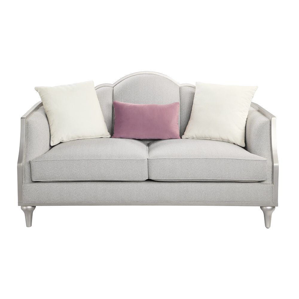Kasa - Loveseat With 3 Pillows - Beige Linen & Champagne - Urban Living Furniture (Los Angeles, CA)