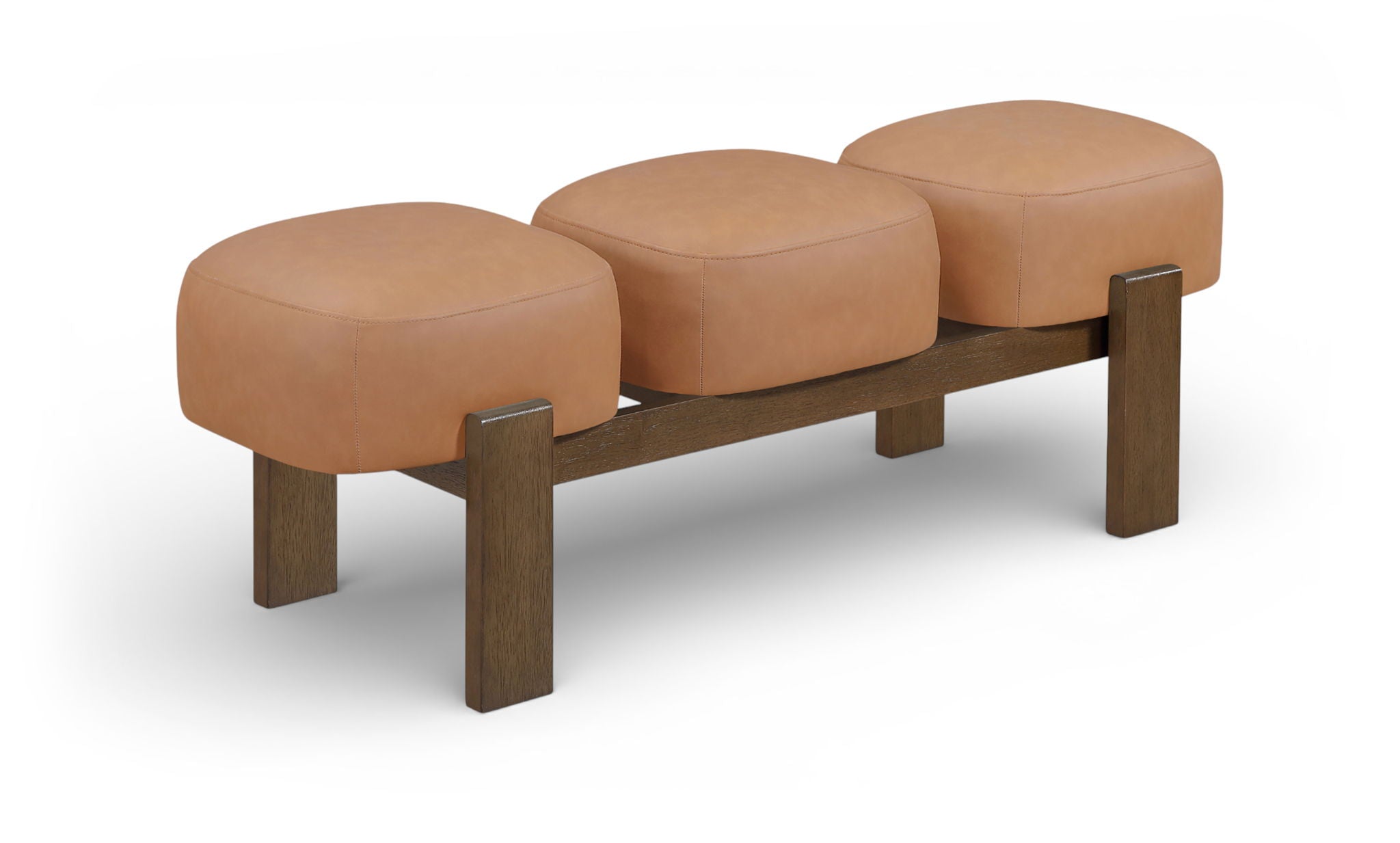 Woodcrest - Vegan Leather Upholstered Bench - Painted Brown Walnut Base - Urban Living Furniture (Los Angeles, CA)