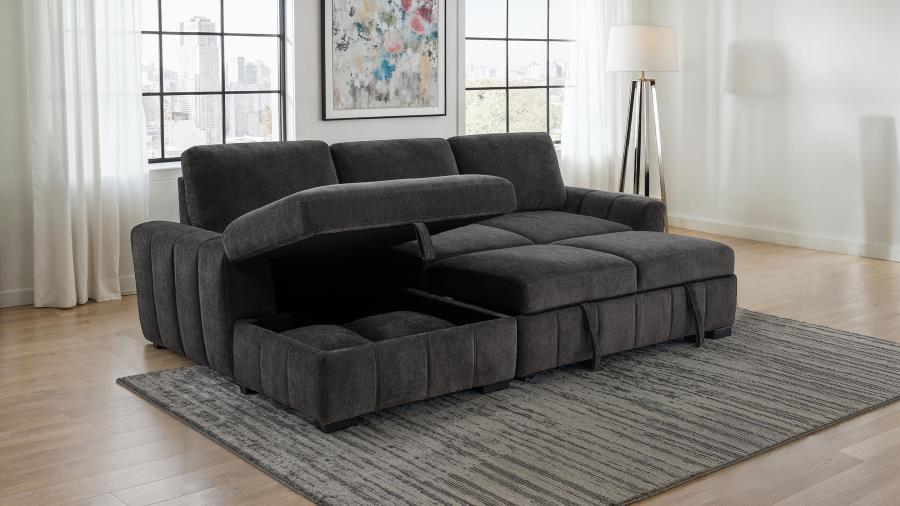 Pastrana - RAF Loveseat With 1 Piece Pillow, Box 1 of 2 - Charcoal Gray - Urban Living Furniture (Los Angeles, CA)