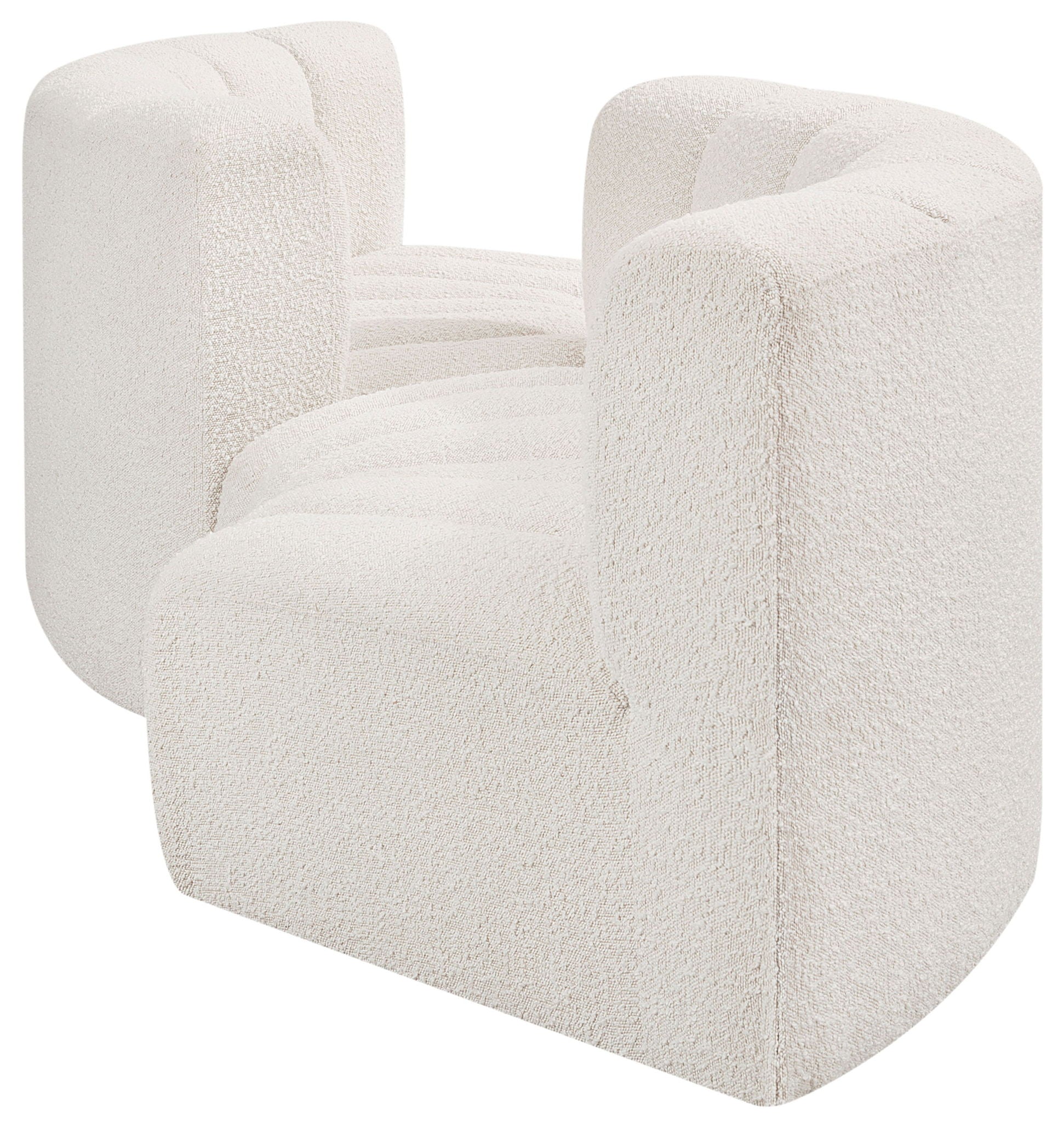 Arc - Boucle Fabric 4 Piece Curved Modular Sofa