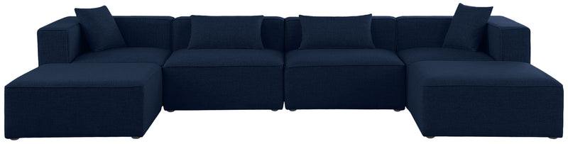 Cube - Linen 6 Piece Modular Double Chaise Sectional