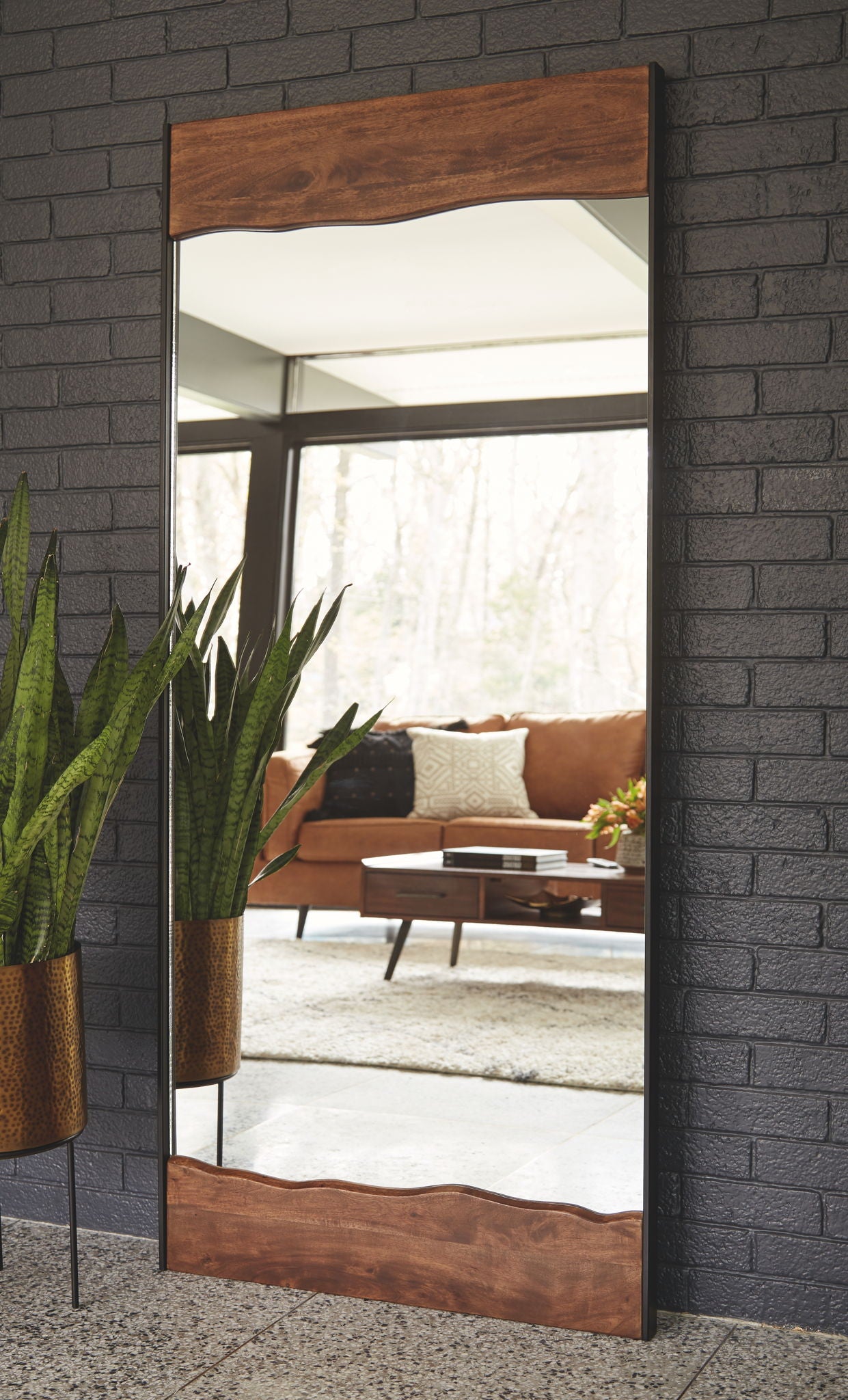 Panchali - Brown / Black - Floor Mirror - Urban Living Furniture (Los Angeles, CA)