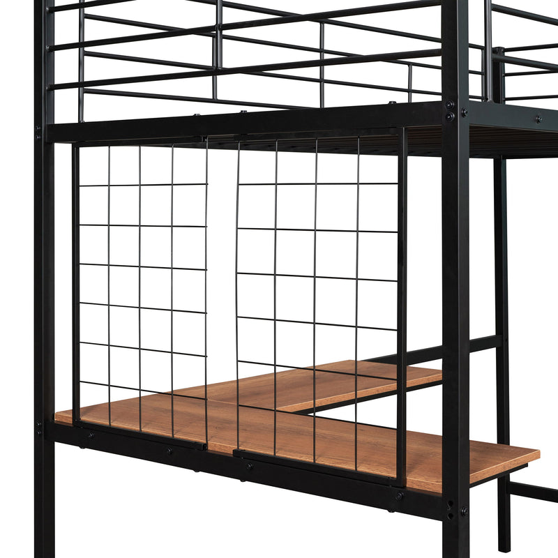 Bed With Desk And Grid