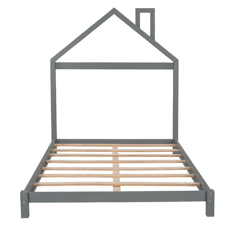 Platform Bed With House Shaped Headboard