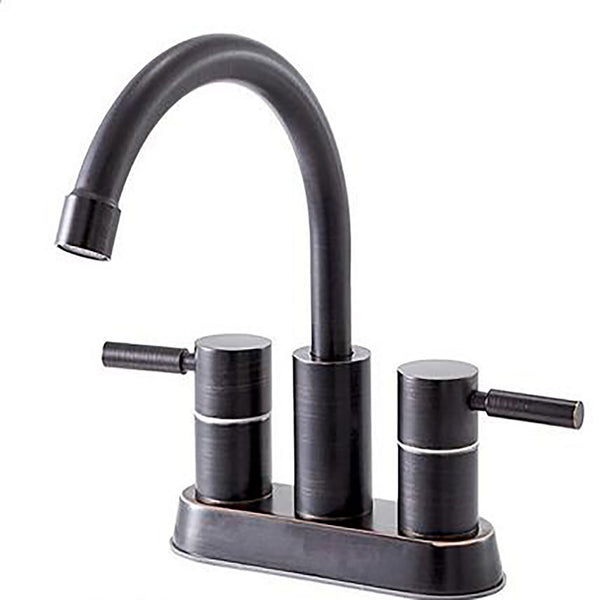 Elegant 2 Handle Bathroom Faucet With 360 Degree High Arc Swivel, Stainless Steel - Oil Rubbed Bronze