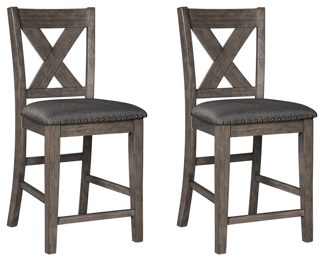 Caitbrook - Gray - Upholstered Barstool (Set of 2) - Urban Living Furniture (Los Angeles, CA)