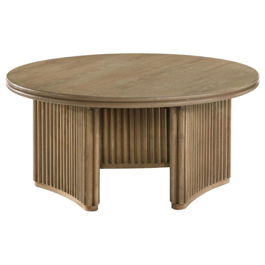 Adina - 36" Round Table Top, Box 1 of 2 - Distressed Light Brown - Urban Living Furniture (Los Angeles, CA)