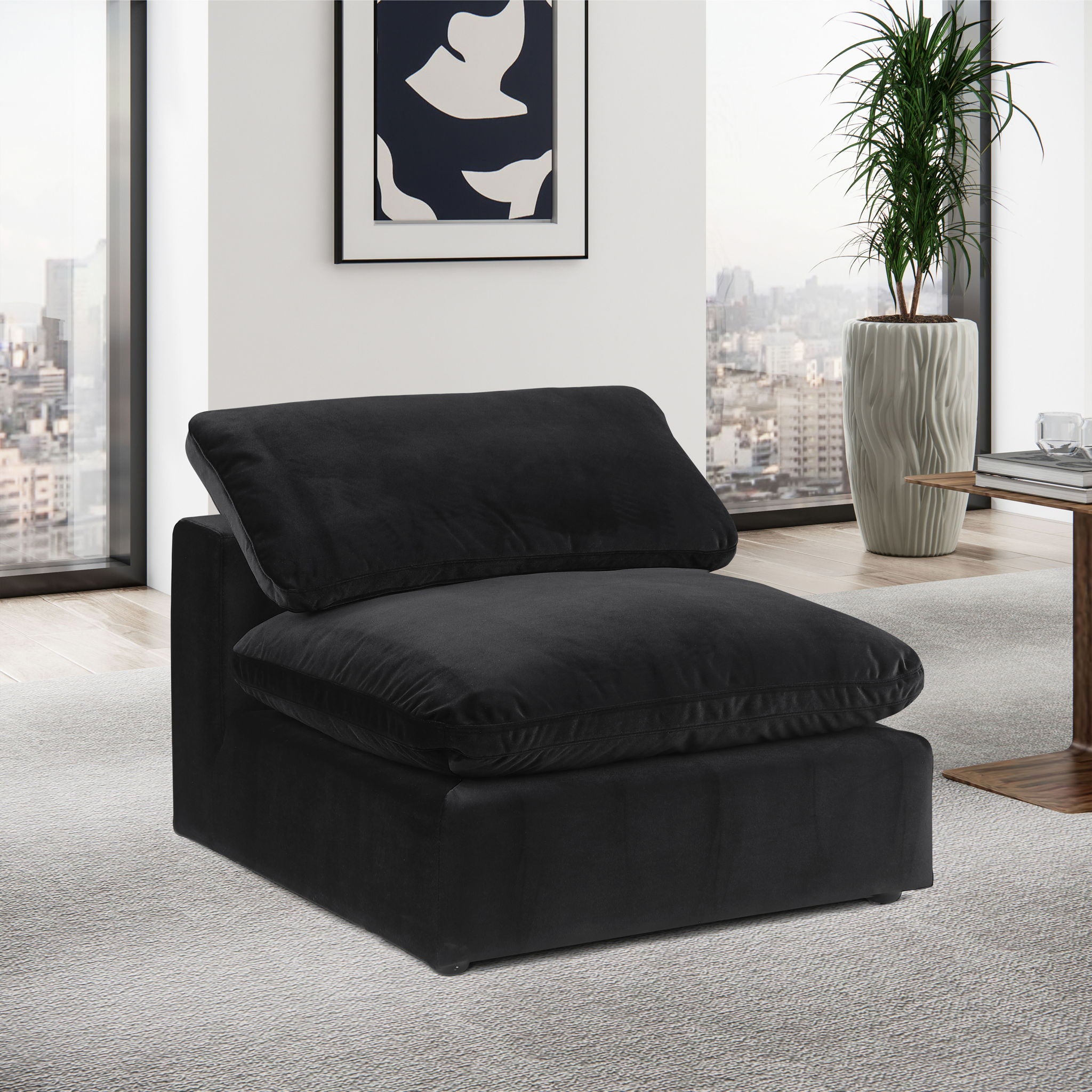 Comfy - Velvet Armless Chair - Urban Living Furniture (Los Angeles, CA)