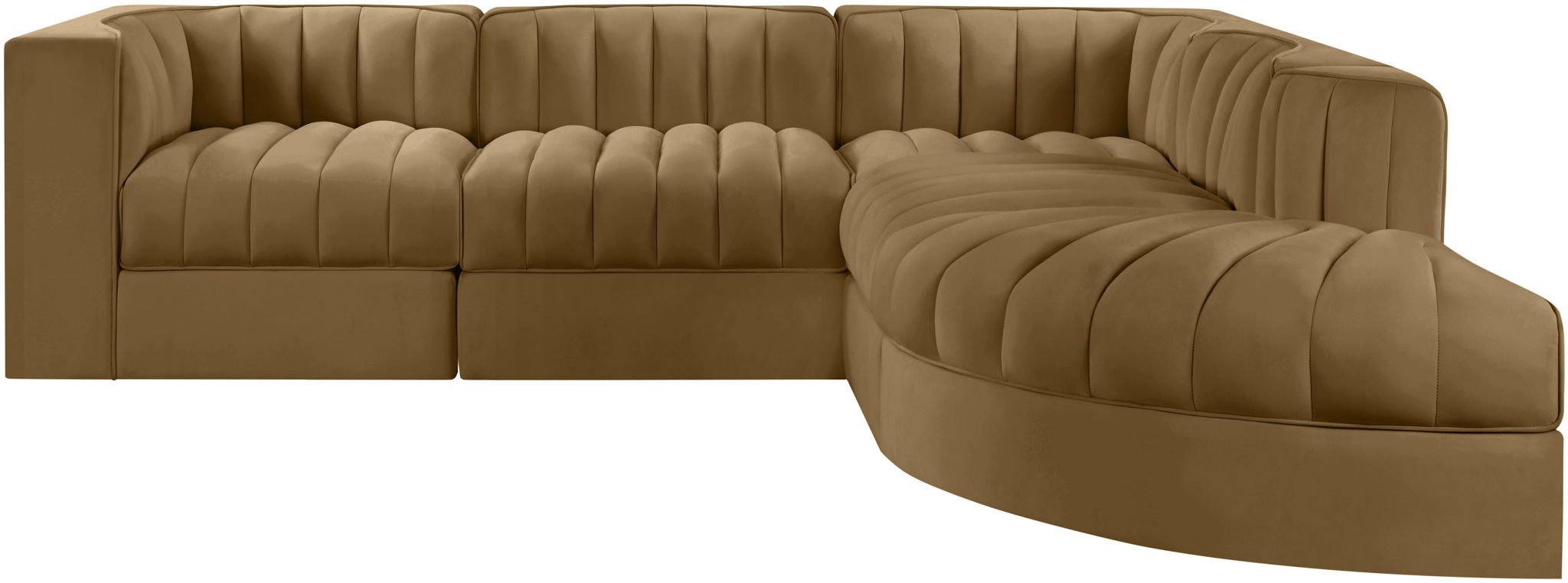 Rummi - Velvet Performance Fabric Upholstered 5 Piece Modular Sectional - Urban Living Furniture (Los Angeles, CA)