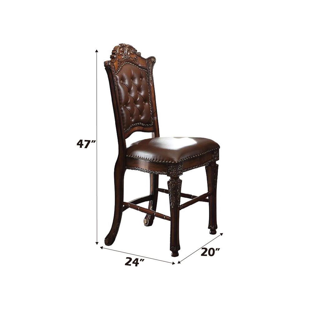 Vendome - Counter Height Chair (Set of 2) - Synthetic Leather & Cherry - Urban Living Furniture (Los Angeles, CA)