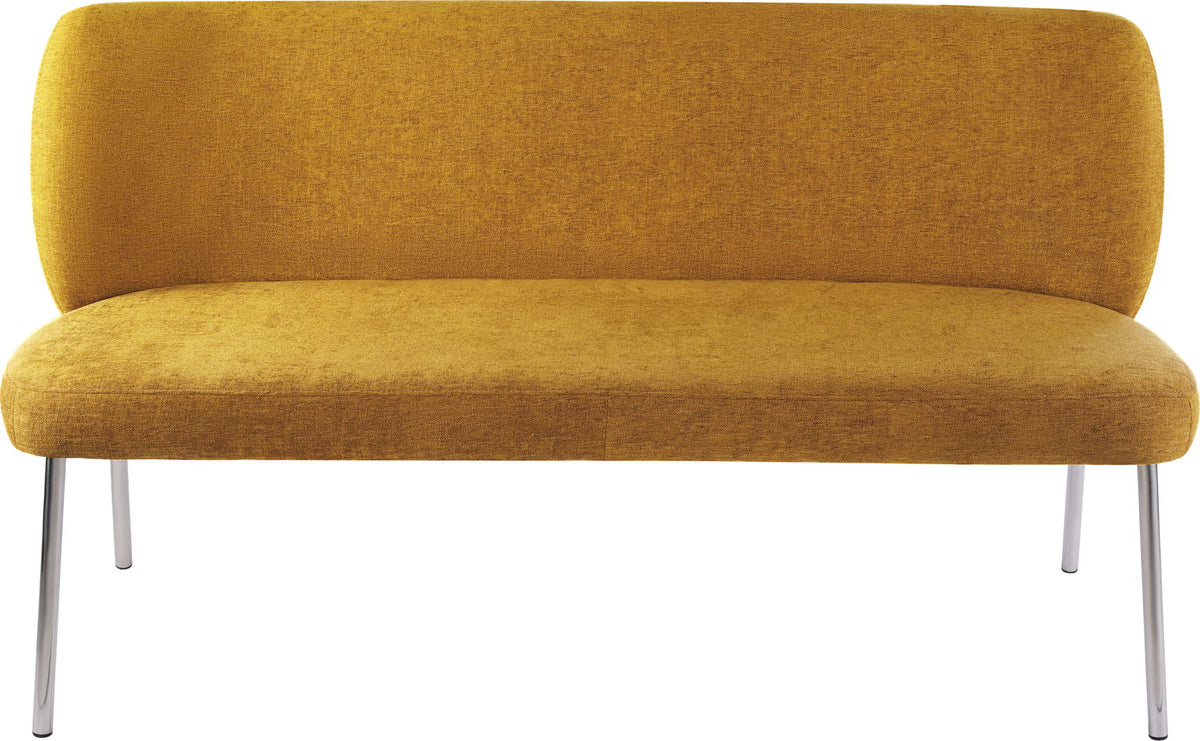 Fomo - Chenille Upholstered Stainless Steel Base Settee - Pineapple