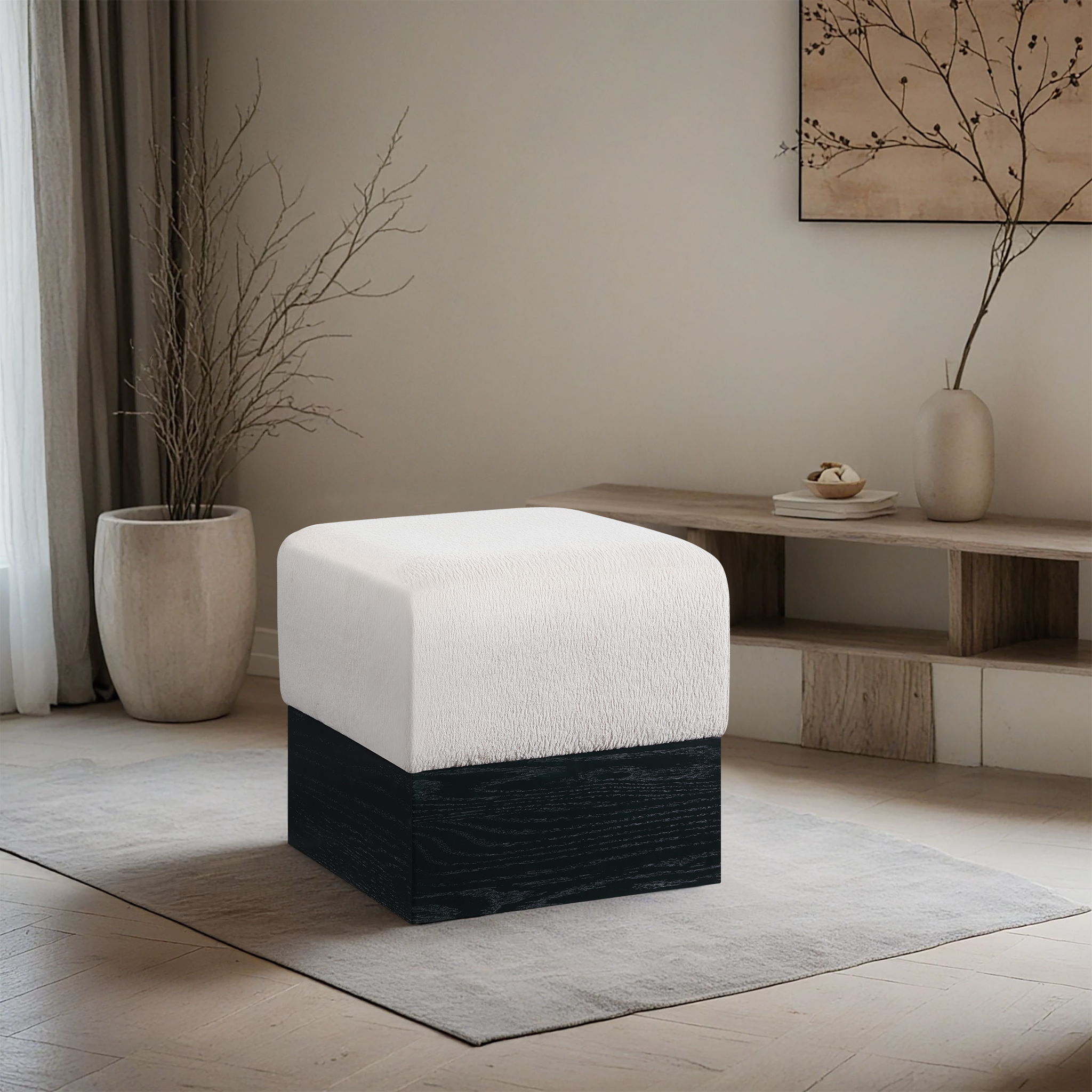 Havre - Ottoman / Stool With Black Base - Urban Living Furniture (Los Angeles, CA)