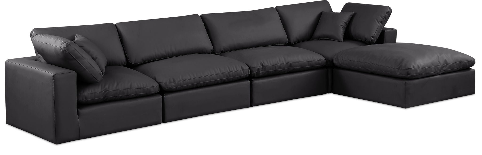 Comfy - 5 Piece Faux Leather Modular Sectional With Chaise - Urban Living Furniture (Los Angeles, CA)