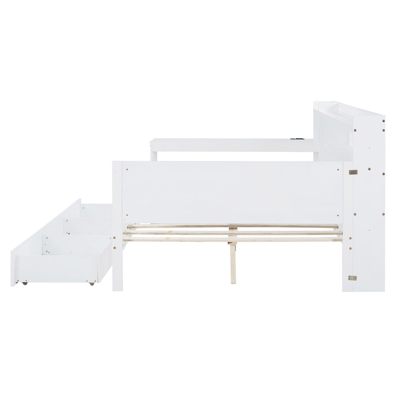 Daybed With 3 Drawers USB Ports And Desk - Urban Living Furniture (Los Angeles, CA)